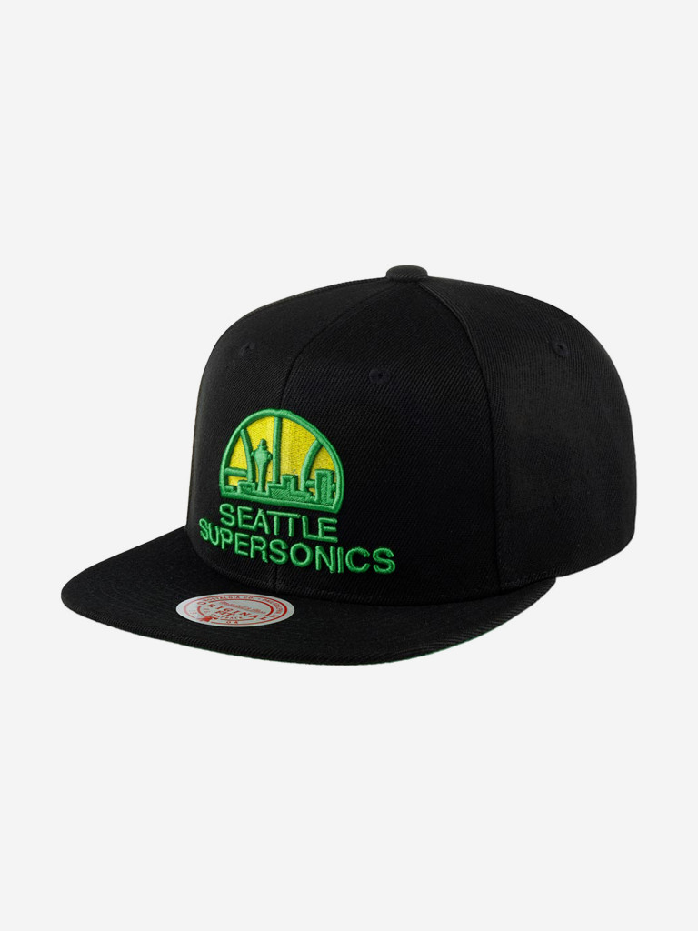 Бейсболка с прямым козырьком MITCHELL NESS 6HSSJS19079-SSUBLCK Seattle Supersonics NBA (черный)