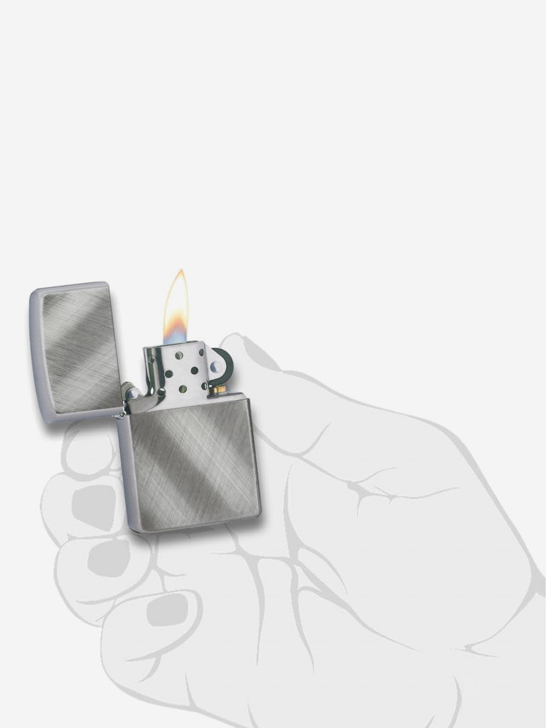 Зажигалка бензиновая ZIPPO 28182 Classic Diagonal Weave Brushed Chrome