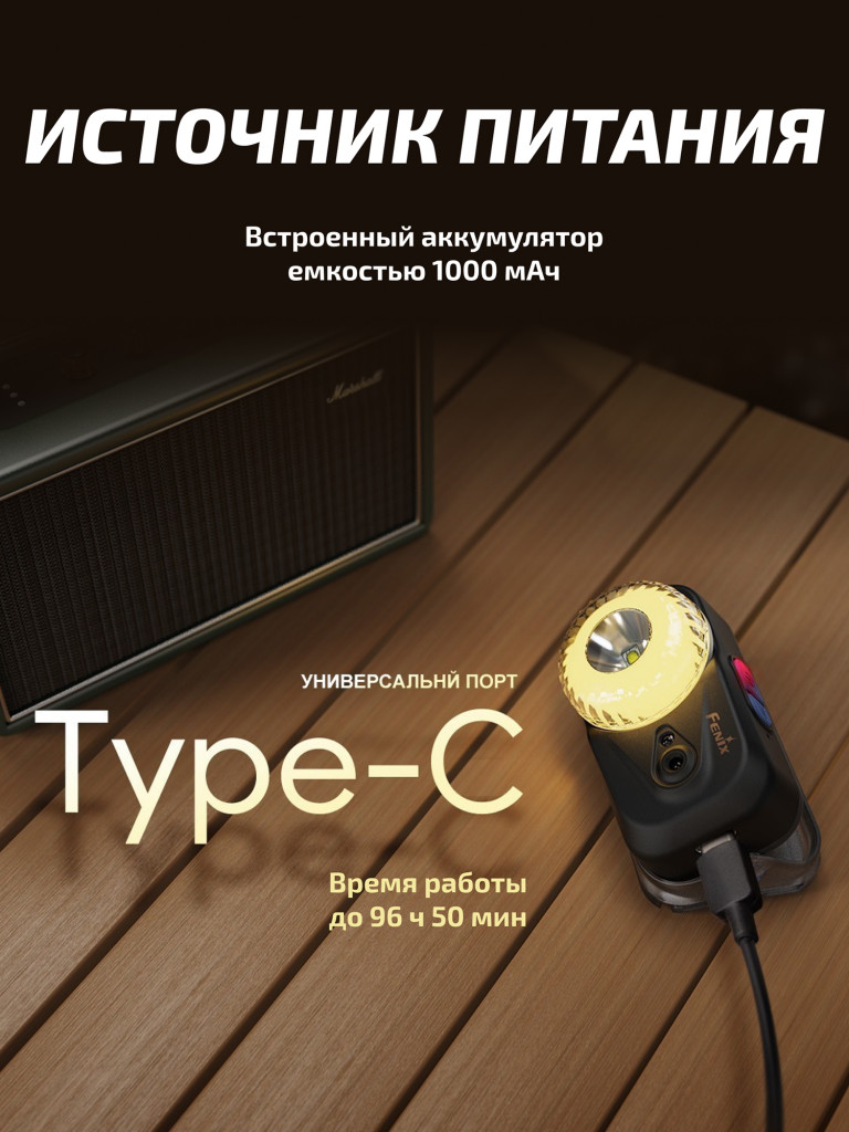 Фонарь Fenix налобный HL17R черный RGB