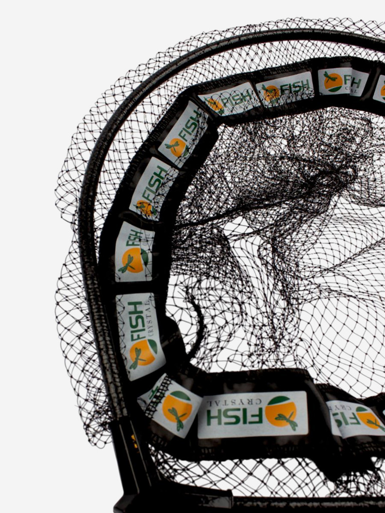 Голова для подсачека сетка чёрная леска, ячейка 7 мм, рамка карбон