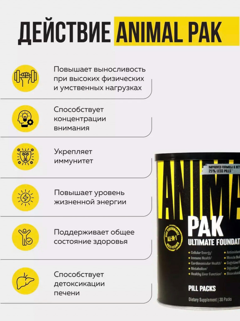 Комплекс витаминов Animal Pak, 30 порций