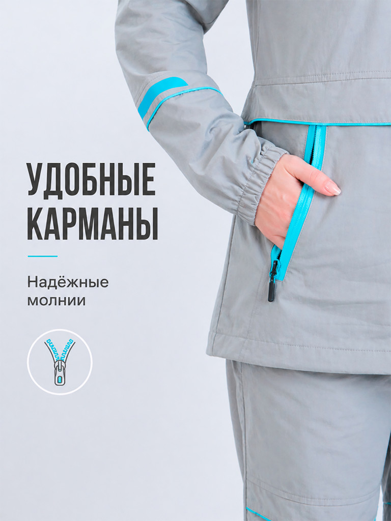 Костюм женский противоэнцефалитный для охоты и рыбалки Элит Барьер Orionactive, холодный серый