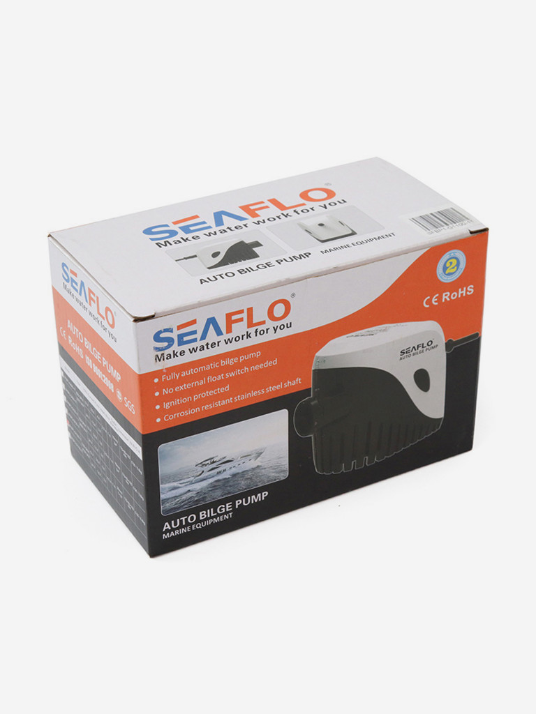 Помпа водооткачивающая автоматическая SeaFlo 12V, 750 галлон/час, трюмная, патрубок 19 мм