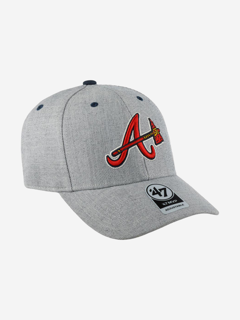 Бейсболка 47 BRAND B-STMCD01WHV-CC Atlanta Braves MLB (серый)