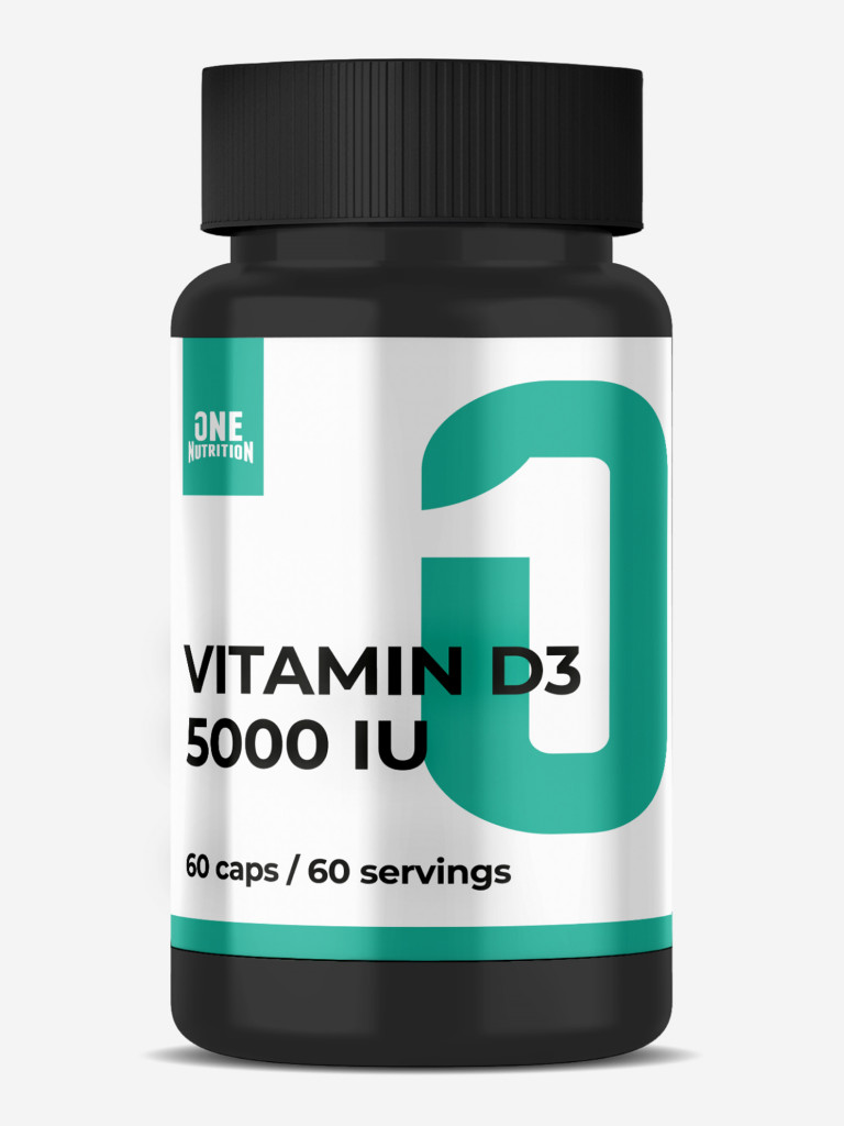 Витамин D3, One Nutrition, 5000 IU, 60 капсул