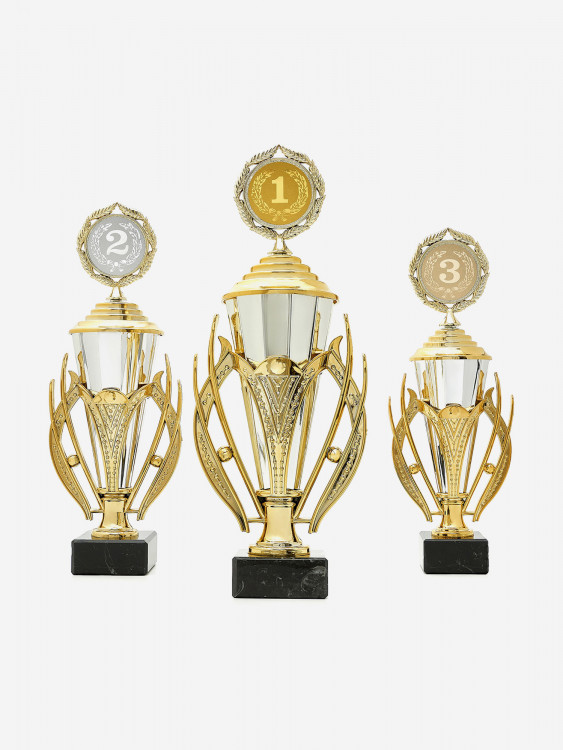 Комплект из трех серебряных кубков для награждения