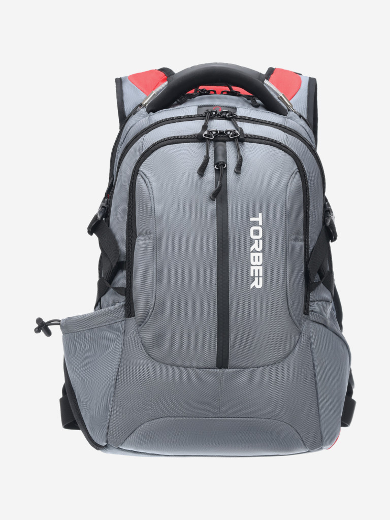 Рюкзак TORBER DRIVE с отделением для ноутбука 15", серый/красный, полиэстер, 30 л