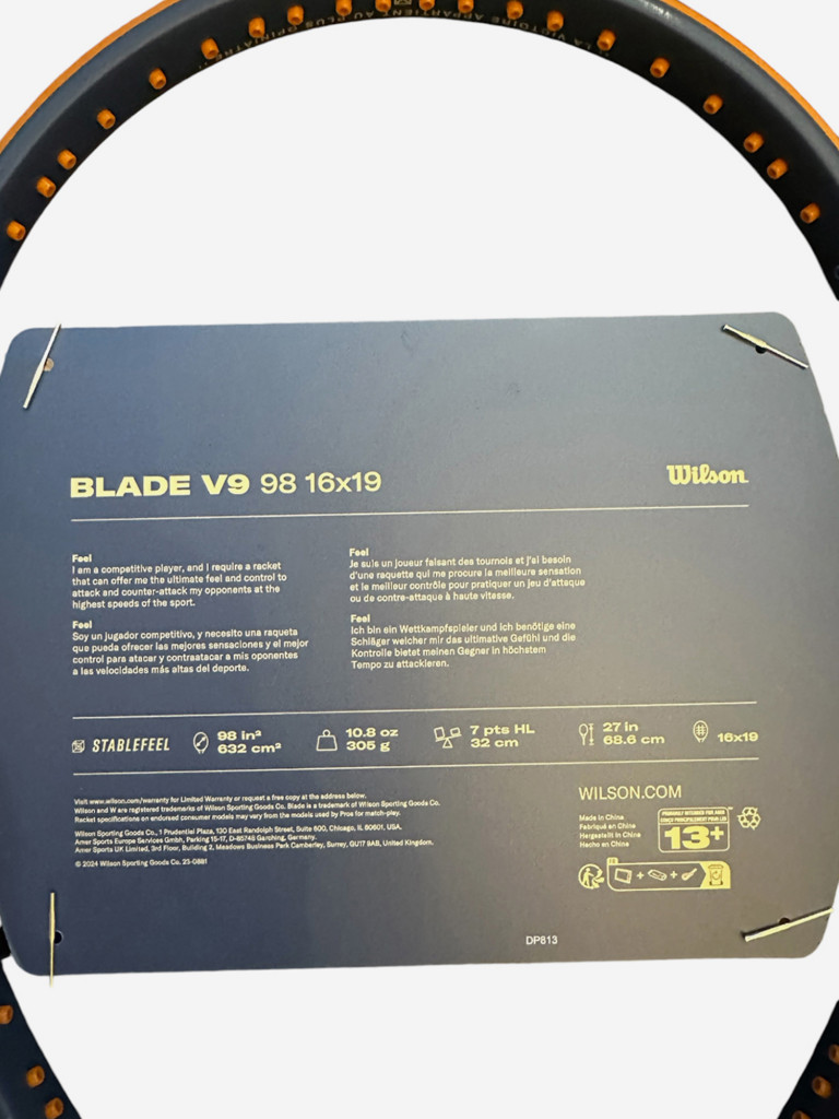 Теннисная ракетка Wilson Roland Garros BLADE PRO 98 16X19 V9 FRM2 305G 2024 WR150611U2