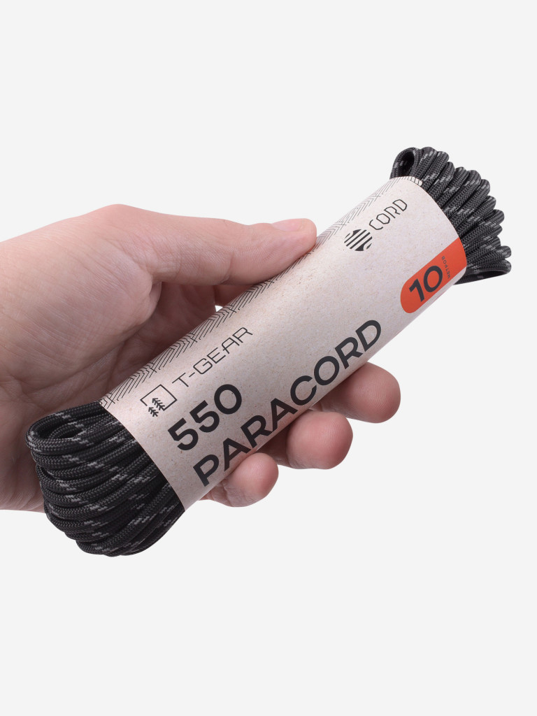 Паракорд 550 T-Gear x CORD nylon 10м световозвращающий (Black)