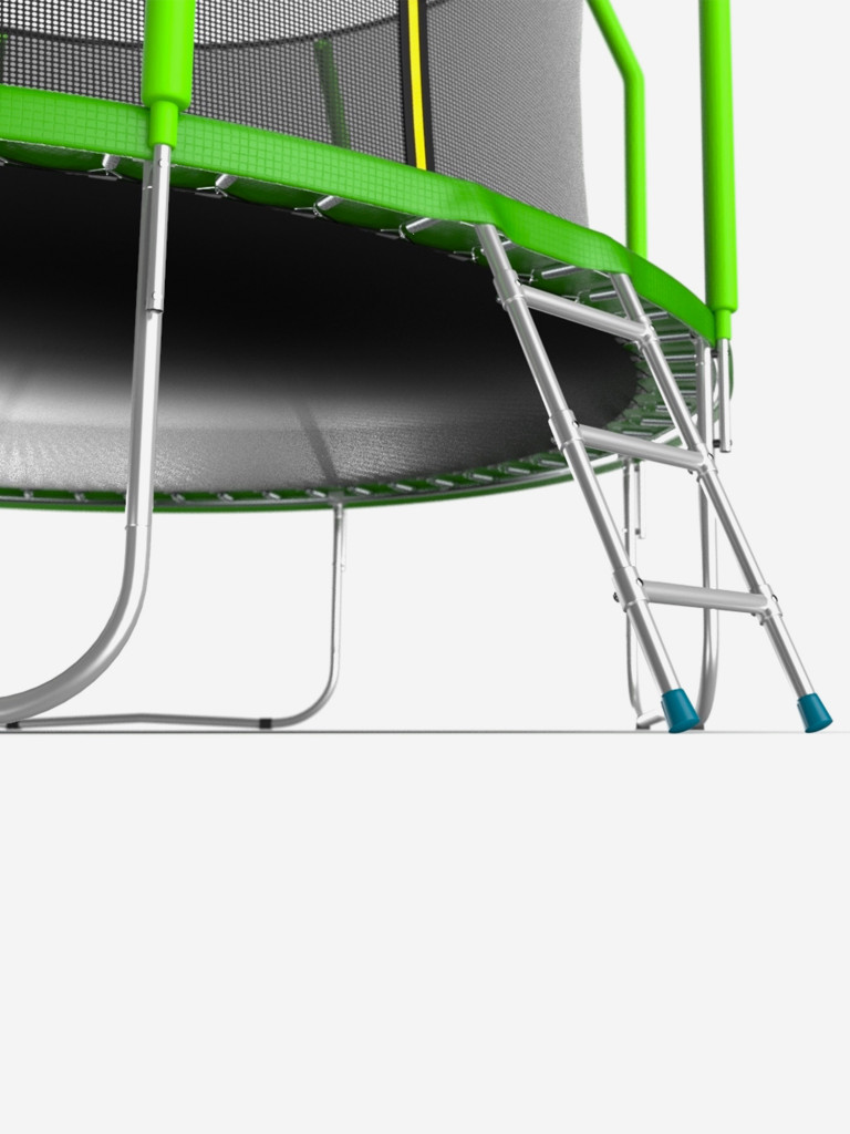 Батут каркасный EVO JUMP Cosmo 12ft зеленый, защитная сеть, диаметр 366 см