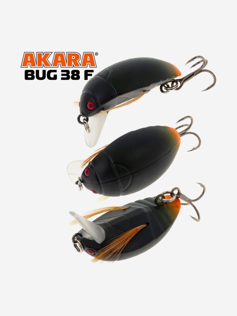 Воблер Akara Bug 38F кренк плавающий жук на голавля, язя, форель 4гр 5
