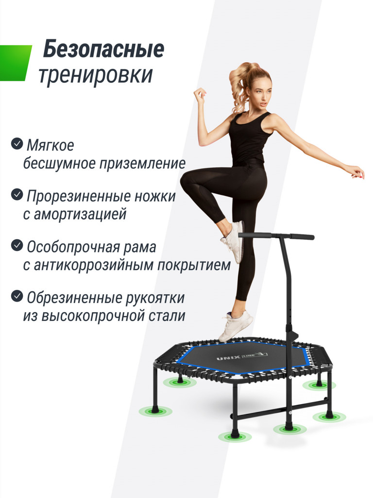 Батут спортивный для фитнеса и джампинга UNIX Line Fitness 125 см, синий