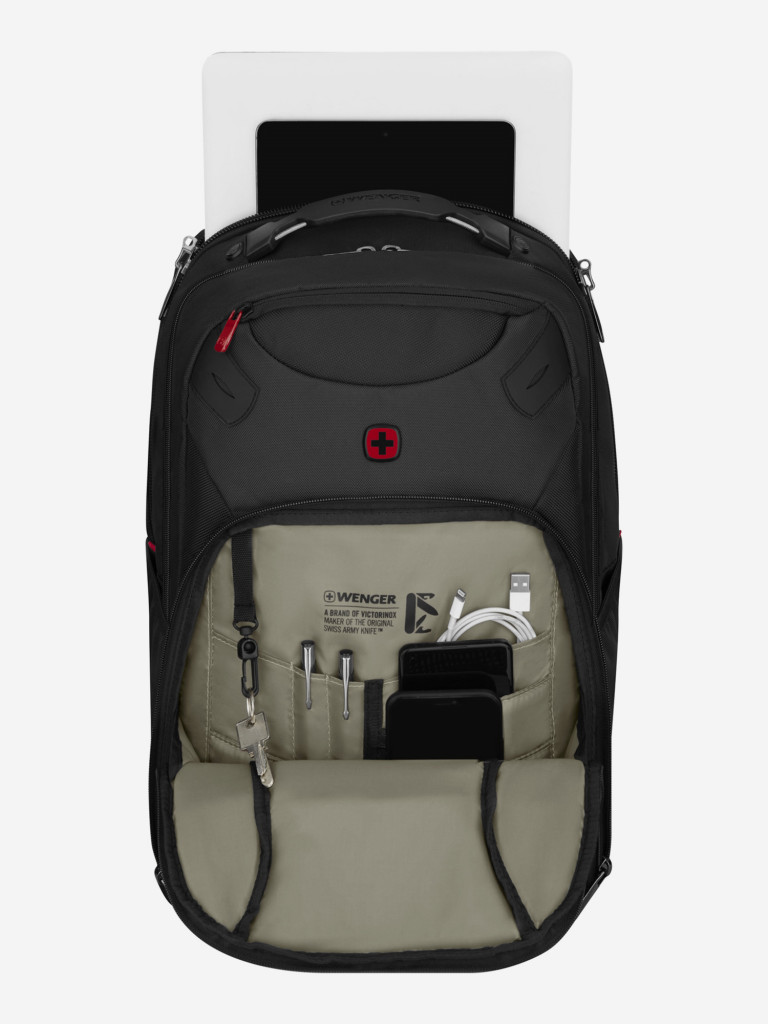 Рюкзак WENGER Cosmic, серый, ПВХ/полиэстер,34 x 49 x 23 см,30л