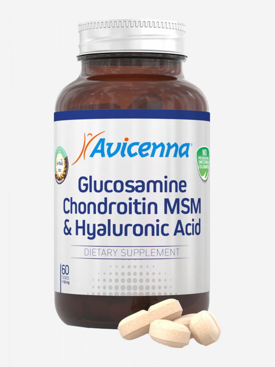 Минералы Avicenna глюкозамин хондроитин msm и гиалуроновая кислота, 60 шт