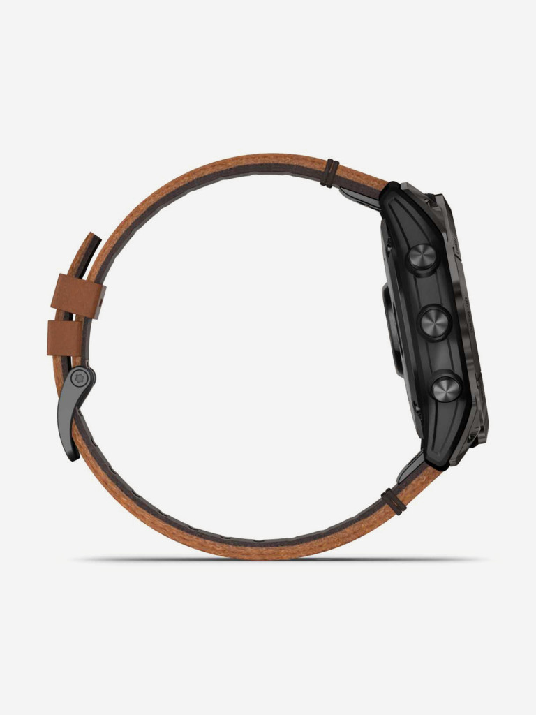 Спортивные часы Garmin EPIX PRO (Gen 2) Sapphire Edition 51 мм, титановый угольно-серый, DLC, коричневый кожаный ремешок