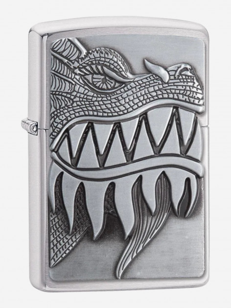 Зажигалка бензиновая ZIPPO 28969 Fire Breathing Dragon серебристый