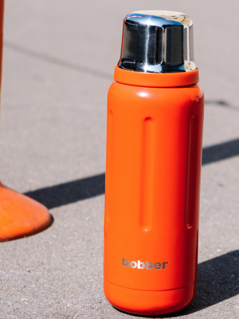 Термос вакуумный для напитков BOBBER Flask 1 литр, тепло до 48 часов, красный