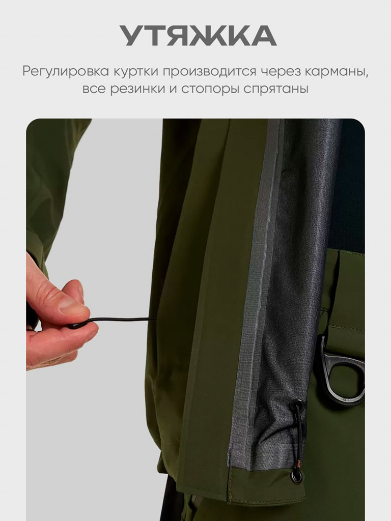 Куртка мембранная мужская H.U.T. KIVACH для охоты, зеленая
