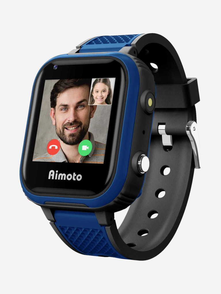 Смарт-часы Кнопка Жизни Aimoto Pro Indigo 4G, 1.44", черный/синий/черный/синий, 9500102