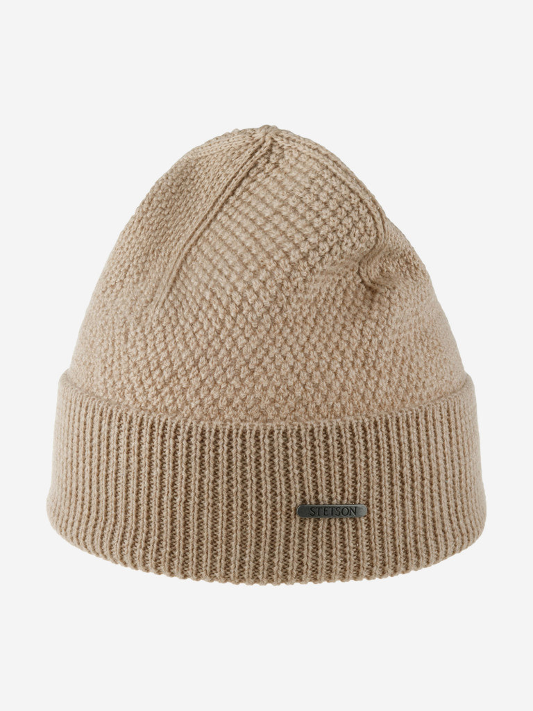 Шапка с отворотом STETSON 8599396 BEANIE MERINO WOOL (бежевый)