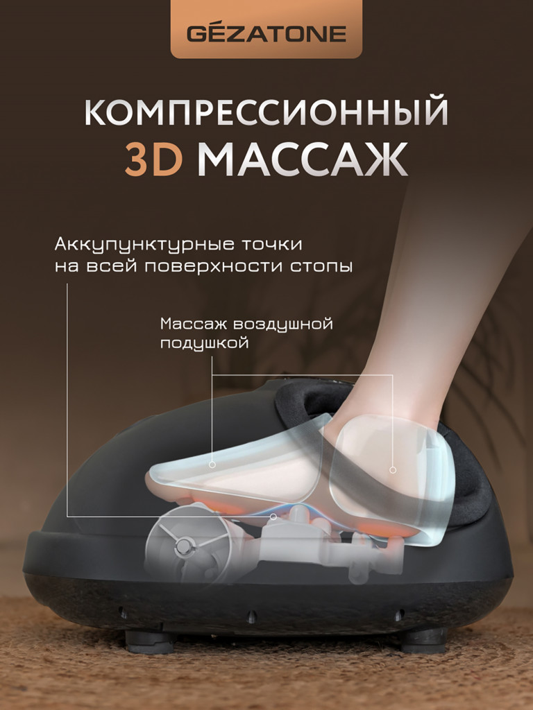 Массажер для массажа ног Gezatone AMG714 Massage Magic Graphite