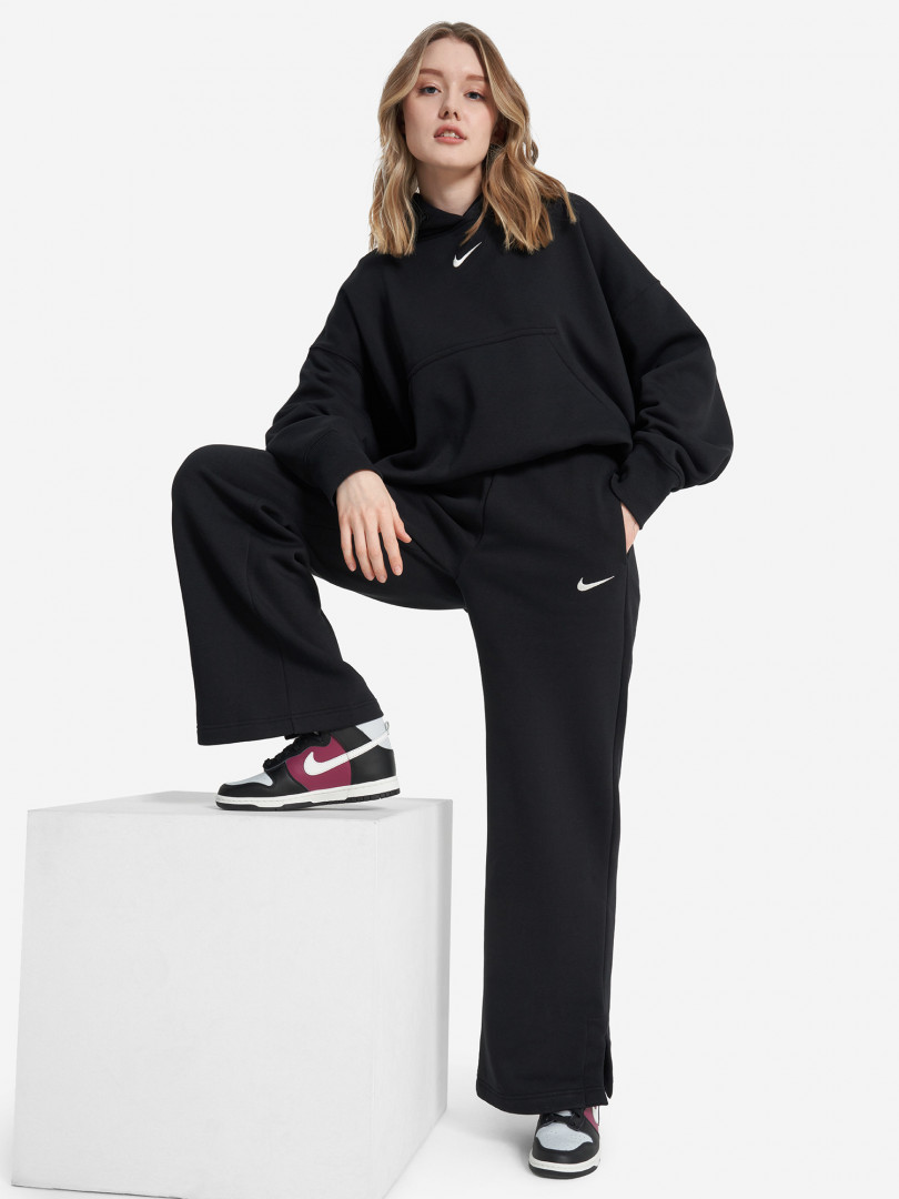 фото Брюки флисовые женские nike sportswear phoenix, черный