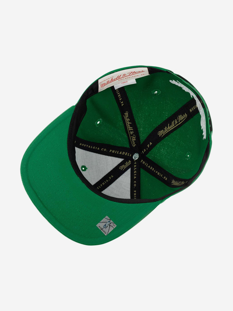 Бейсболка с прямым козырьком MITCHELL NESS HHSS5341-BCEYYPPPGREN Boston Celtics NBA (зеленый)