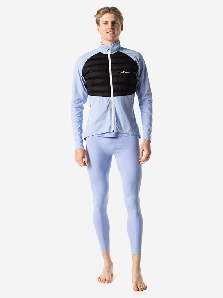 Лонгслив с пуховой вставкой мужской UGLOW, светло-синий