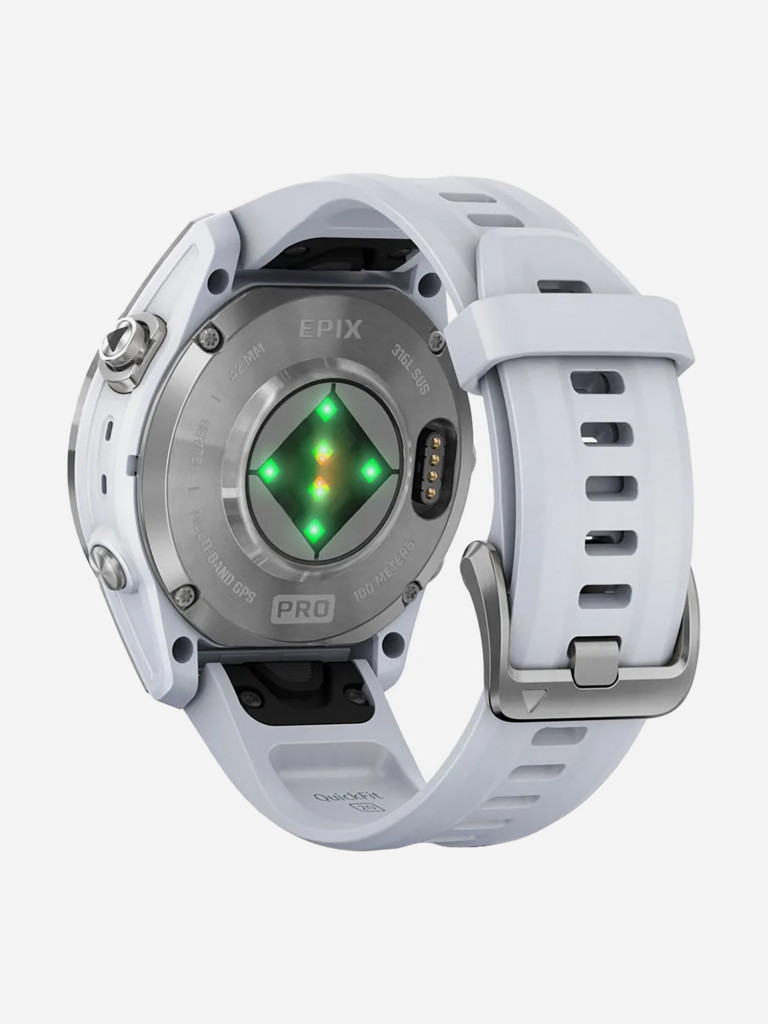 Спортивные часы Garmin EPIX PRO (Gen 2) Standard Edition 42 мм, серебристый корпус, белый ремешок