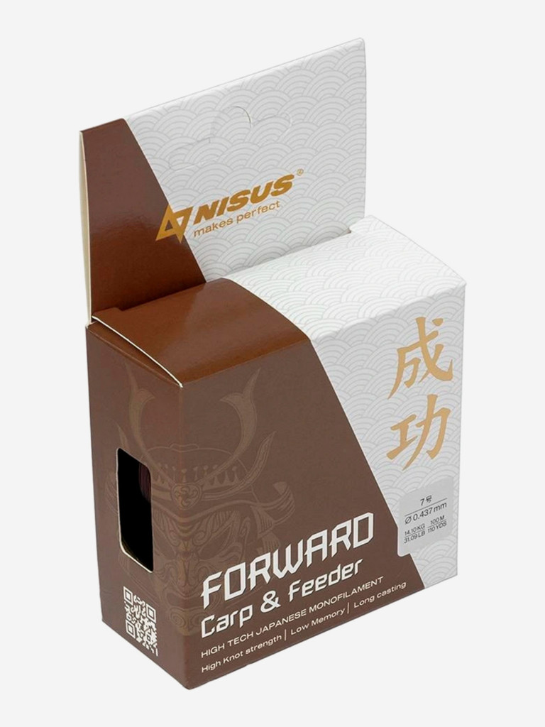 Леска для рыбалки Nisus FORWARD Carp&Feeder Nylon 0,437мм, 100м, 14,1кг, темно-коричневый