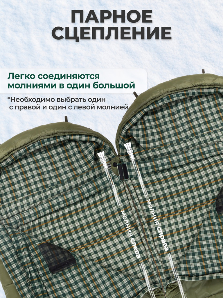 Спальный мешок BTrace Rich Правый, Правый, Зеленый