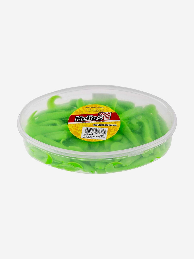Мягкая приманка Helios Long Hybrid, 3,55" / 9,0 см, Lime, 100 штук (HS-15-008-N)