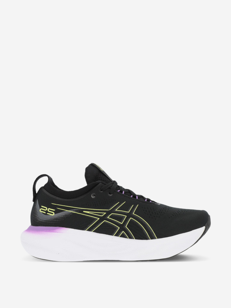 Кроссовки женские ASICS Gel-Nimbus 25 черный/желтый/белый цвет — купить за  27799 руб., отзывы в интернет-магазине Спортмастер