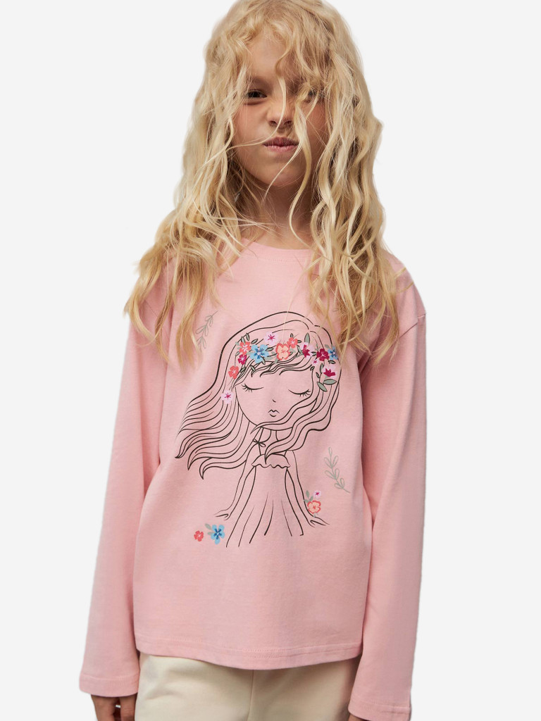 Футболка для девочки с длинным рукавом TOTT KIDS