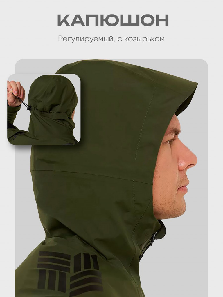 Куртка мембранная мужская H.U.T. KIVACH для охоты, зеленая