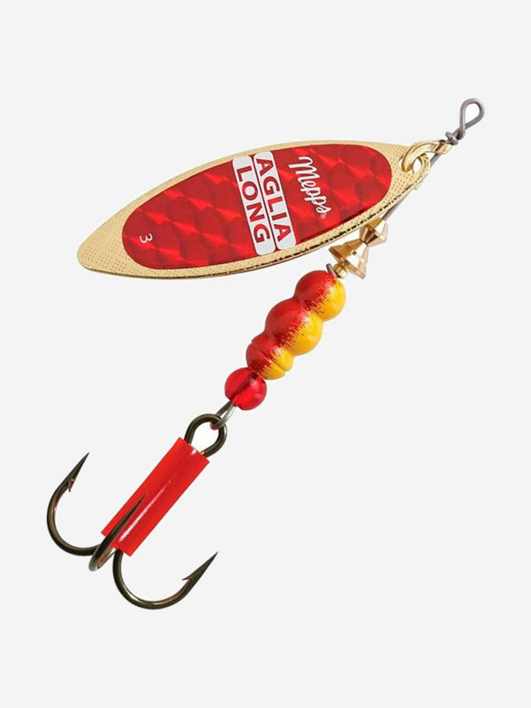 Блесна для рыбалки вертушка Mepps AGLIA LONG REDBO, 3, Gold, 1 штука