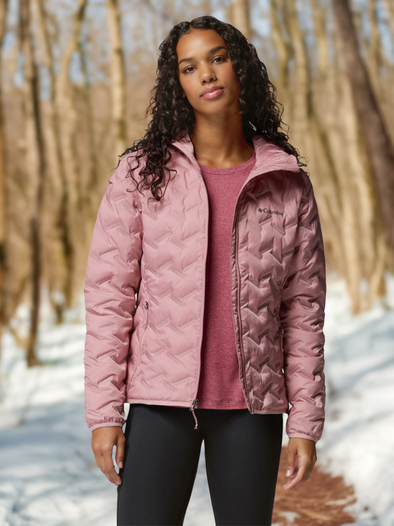 Пуховик женский Columbia Delta Ridge II Down Hooded Jacket Розовый 14999₽