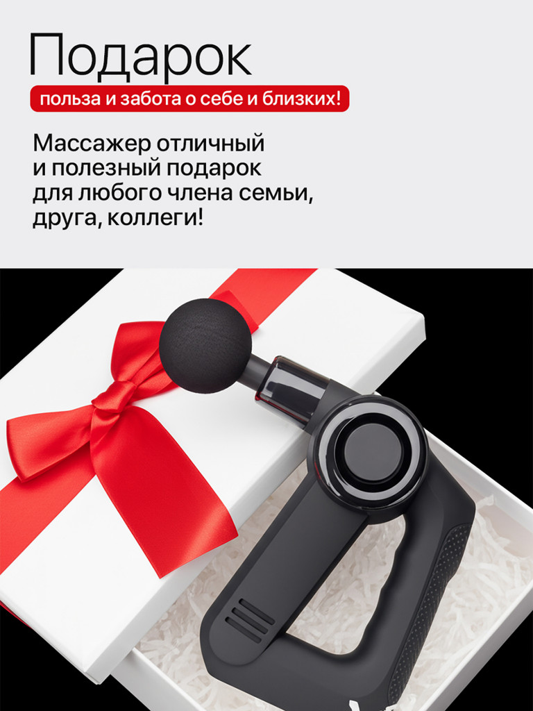 Перкуссионный массажер для тела SENNE, с функцией прогрева 3 уровней