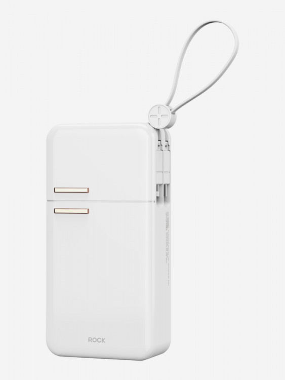 Внешний аккумулятор ROCK Y18 Fridge Series Fast Charging Power Bank with Cables белый
