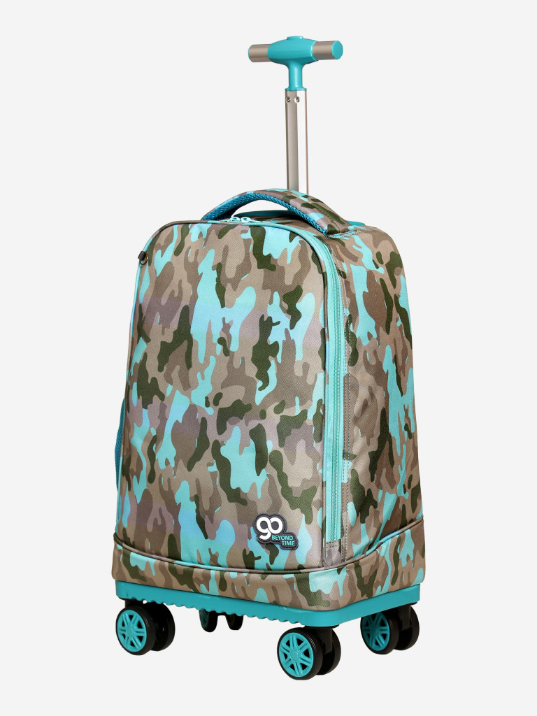 Чемодан детский BEYOND TIME D12 Камуфляж бирюзовый серый