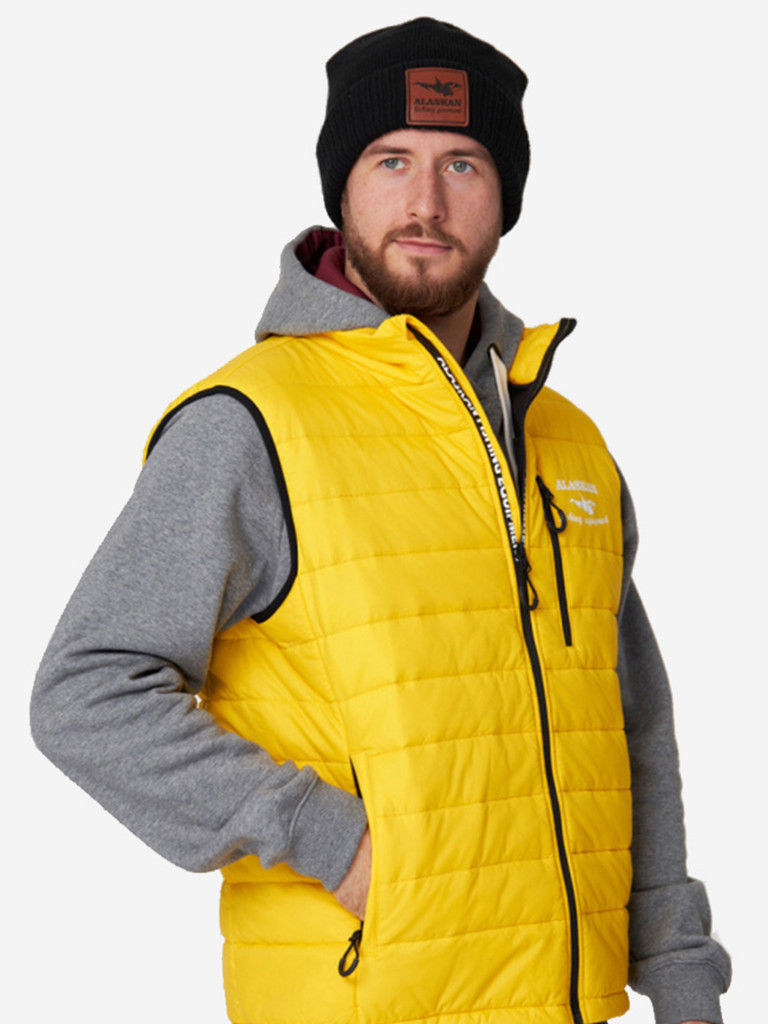 Жилет мужской Alaskan Juneau Vest Yellow утепленный стеганый для рыбалки и охоты