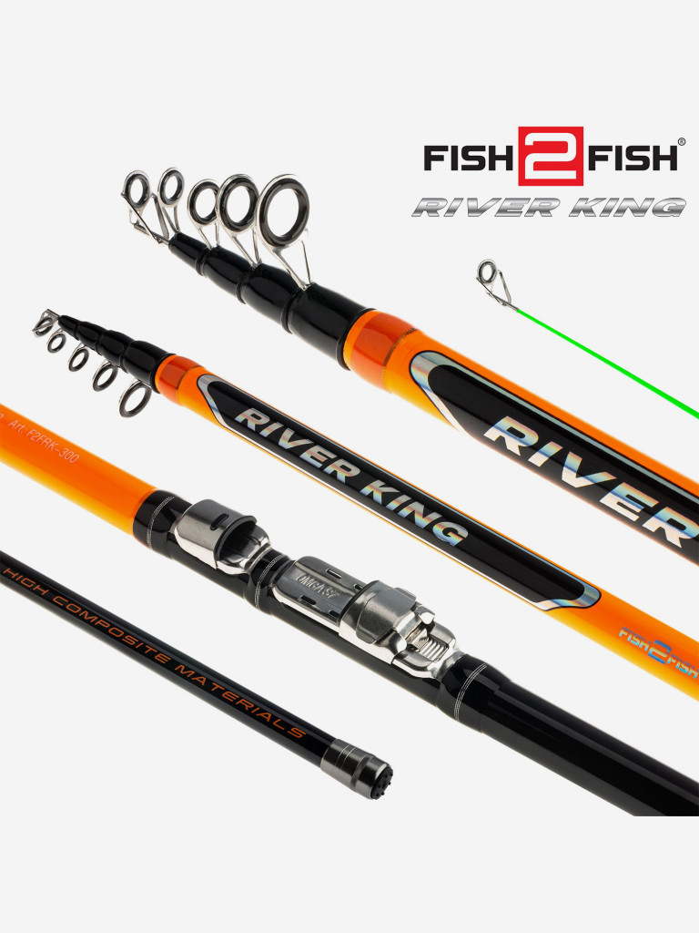 Удилище телескопическое угольное с/с Fish2Fish River King 330 (30-80)