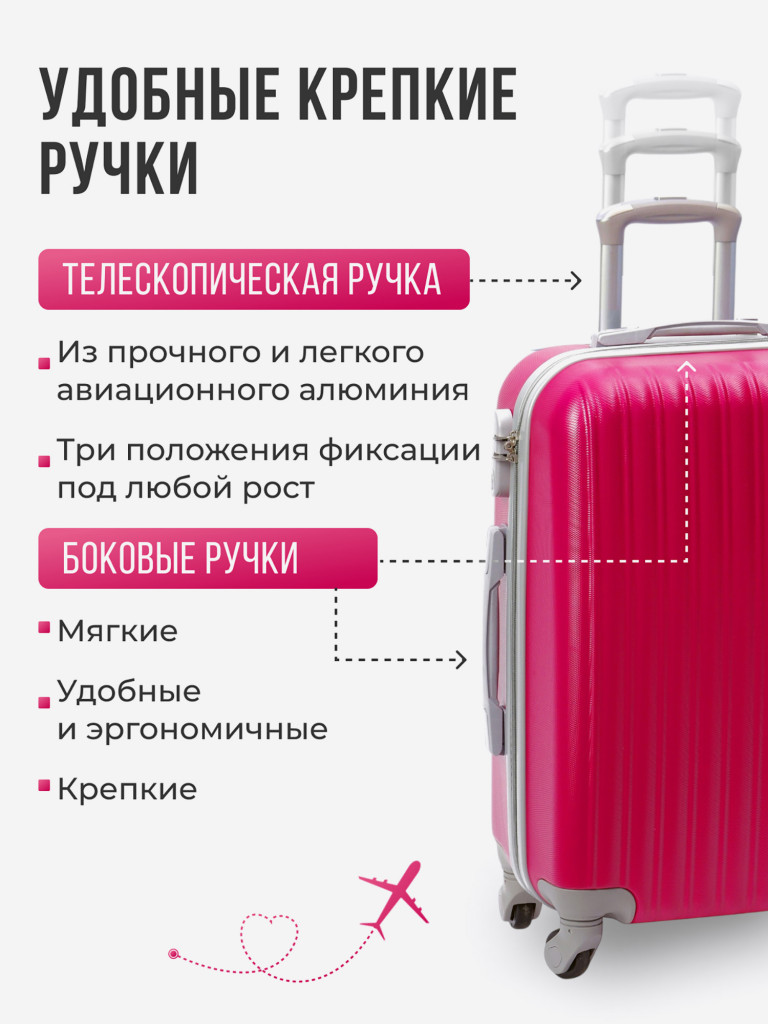 Чемодан Tevin s ручная кладь пластиковый неубиваемый