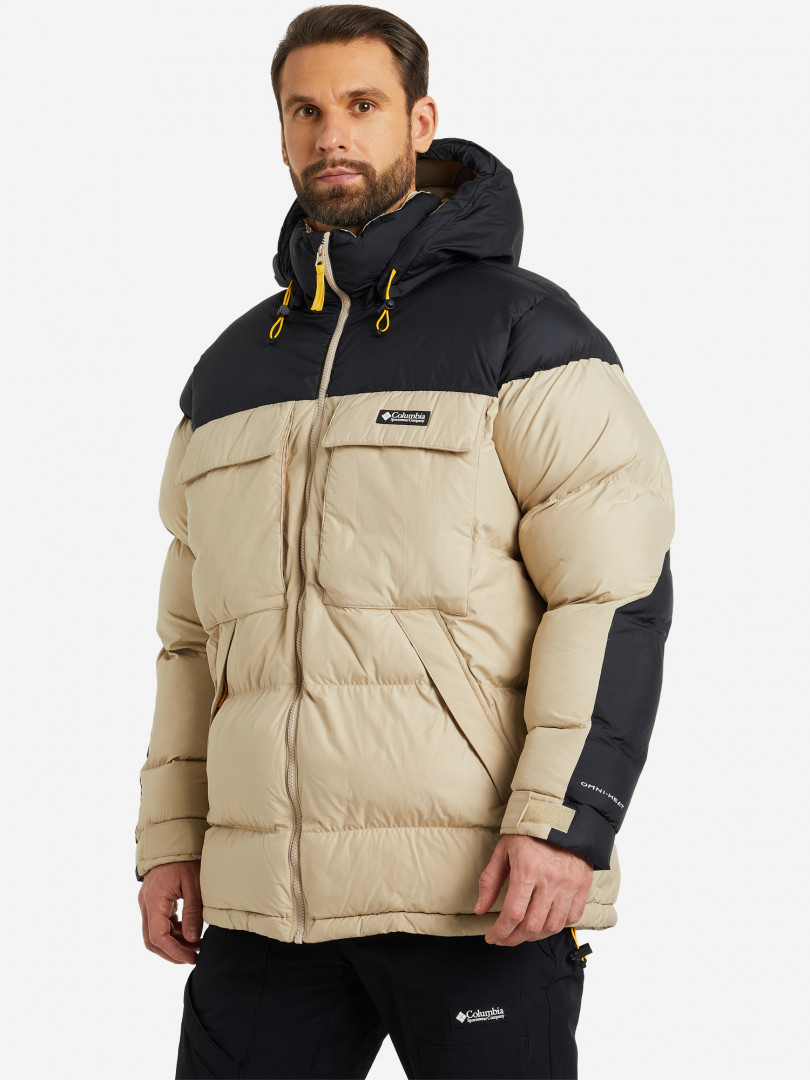 фото Куртка утепленная мужская columbia icons oversized puffer, бежевый