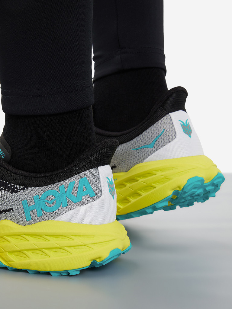 Кроссовки мужские Hoka One One Speedgoat 5 черный/желтый/лазурный цвет —  купить за 15899 руб. со скидкой 40 %, отзывы в интернет-магазине Спортмастер