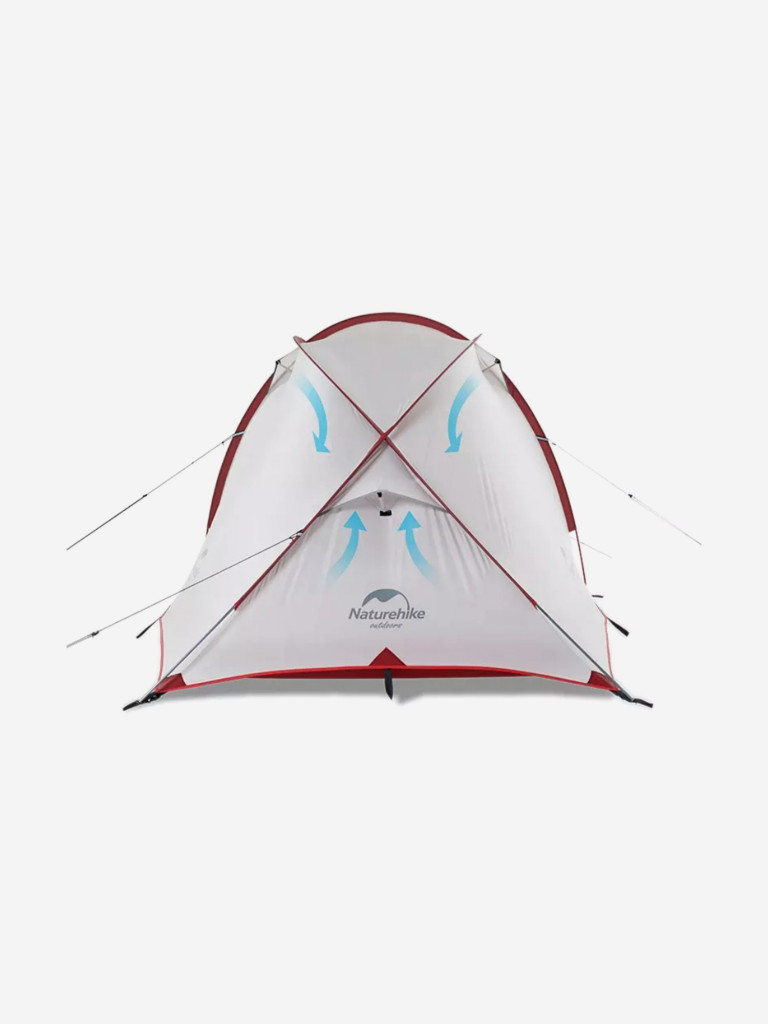 Палатка Naturehike Hiby Si 3-местная, алюминиевый каркас, серо-красная