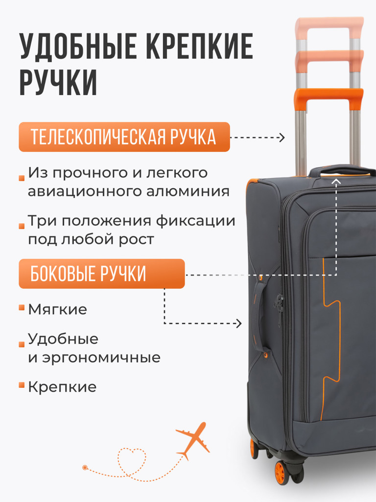 Чемодан Tevin m средний тканевый неубиваемый