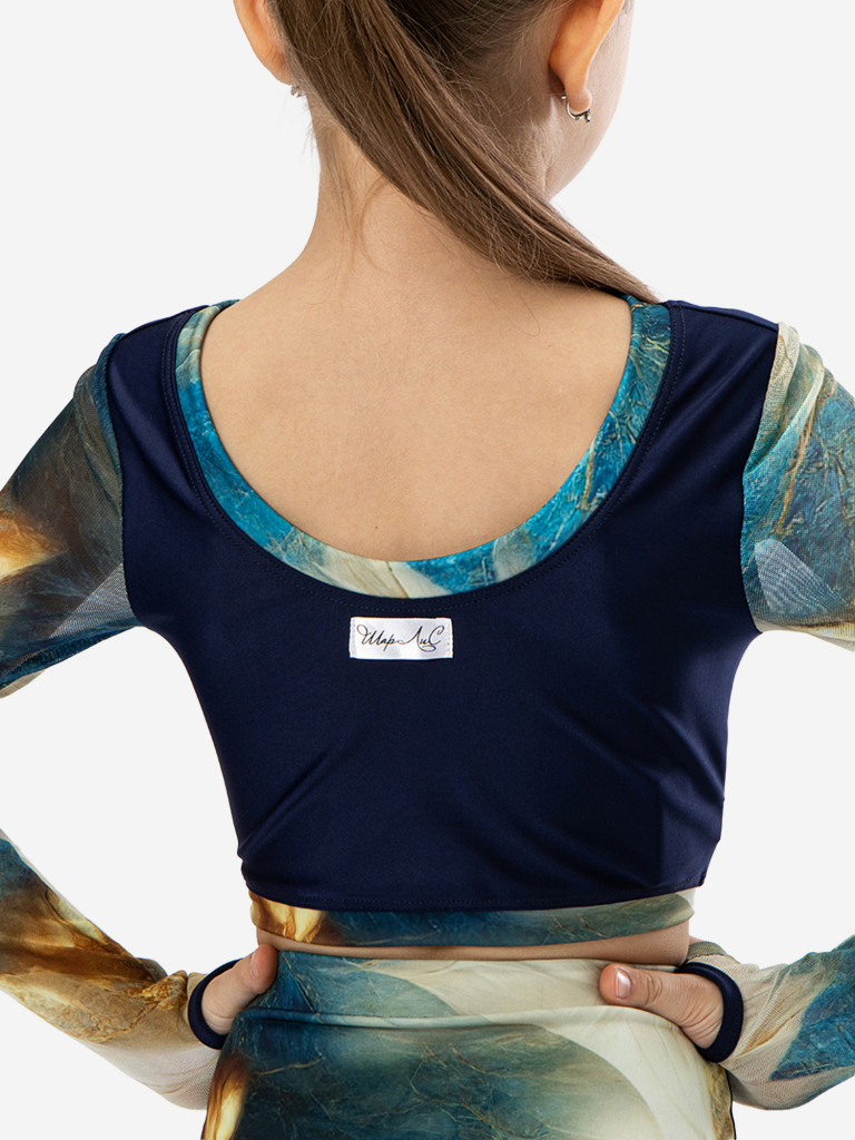 Топ спортивный детский с длинным рукавом для девочек