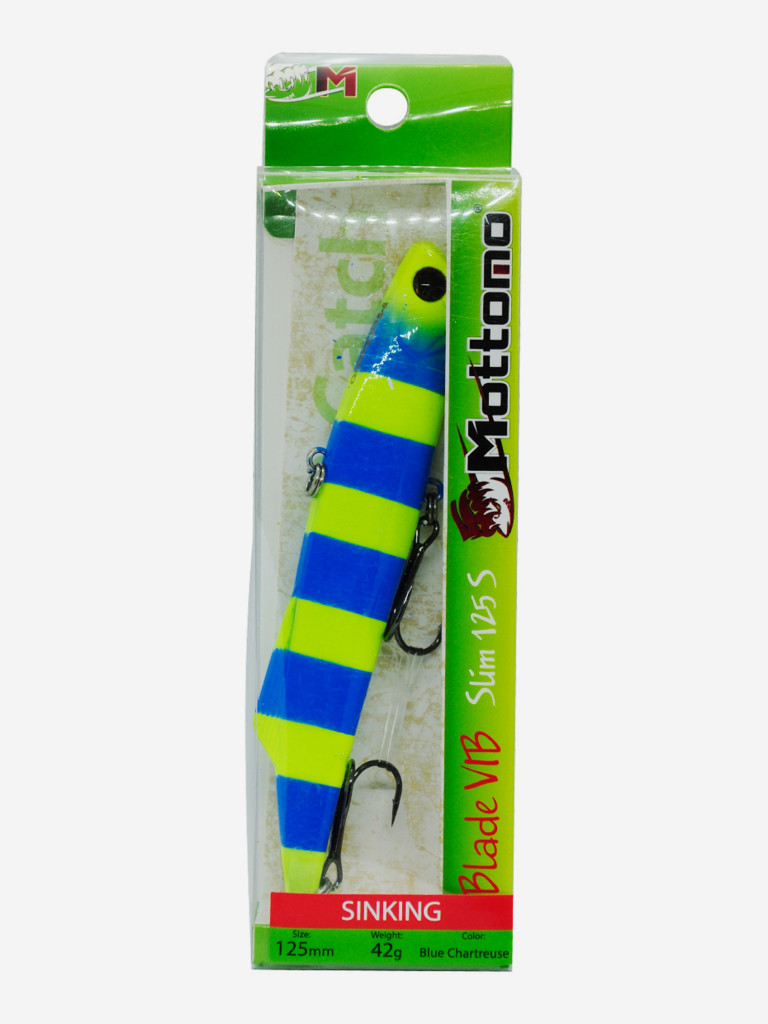 Воблер Mottomo Blade VIB Slim 125S 42g Blue Chartreuse