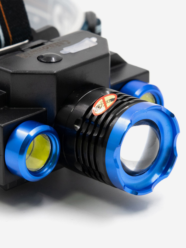 Фонарь налобный Сибирский Следопыт-Люкс, 1 Led + 2 Cob, zoom, аккумулятор 220В, USB.